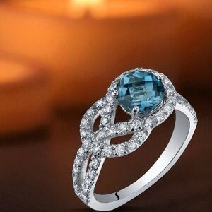 💗💗💗London Blue‎ Topaz 925 Silver Ring